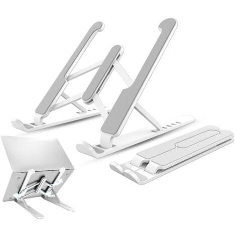 Support PC portable pliable de 7 à 17 pouces - Blanc - Réglage de hauteur et dissipation thermique (1/4)