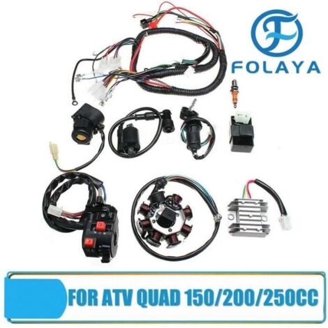FOLAYA Kit de câblage du faisceau électrique pour boîtier CDI de bobine d\'allumage pour ATV QUAD de 150,200 ou 250 cm² (1/2)