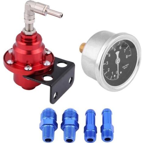 Universel CNC Aluminium Régulateur de pression Carburant Réglable Rouge Voiture (1/4)