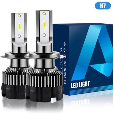 2PCS H7 120w 20000LM Phare de Voiture à LED Phare Ampoules Lamp 6500K Blanc,CSP ébrécher,IP67 étanche (1/4)