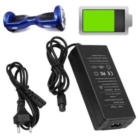 42V Chargeur pour auto équilibrage Scooter Hoverboard avec prise européenne noir (1/3)