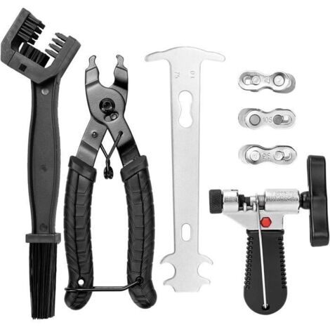 Dérive Chaîne Vélo Kit Outil de Réparation, Vélo Pince Chaîne Vélo, Indicateur d\'usure de la Chaîne, Briseur de Chaîne de Vélo (1/4)
