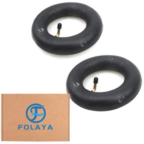 FOLAYA 2 chambres à air intérieures en caoutchouc butyle 200 x 50 mm Avec tige de valve coudée Pour trottinette Razor e100/e200 (1/4)