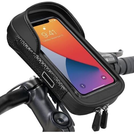 Support Téléphone Vélo Étanche avec Rotation 360° - Noir - Pour Smartphone 7\" - Accessoire pour Vélo (1/4)
