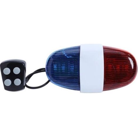 Portable vélo Police sirène cloche 6 LED 4 tons vélo klaxon vélo appel lumière LED sirène électronique pour accessoires de vélo (1/3)