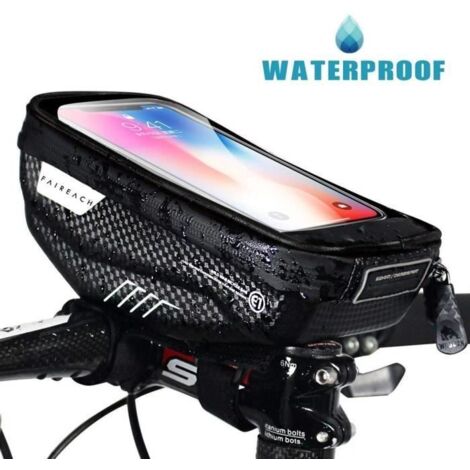 Sacoche Vélo Cadre Etanche Sacoche Guidon Vélo avec Écran Tactile, Support Vélo Téléphone Pochette du VTT Moto pour 6.5\" Smartphone