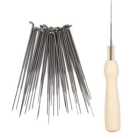 VGEBY Outil de feutrage Trousse à outils pour feutrage de laine Manche en bois Aiguilles à feutrer en acier inoxydable Fournitures (1/4)