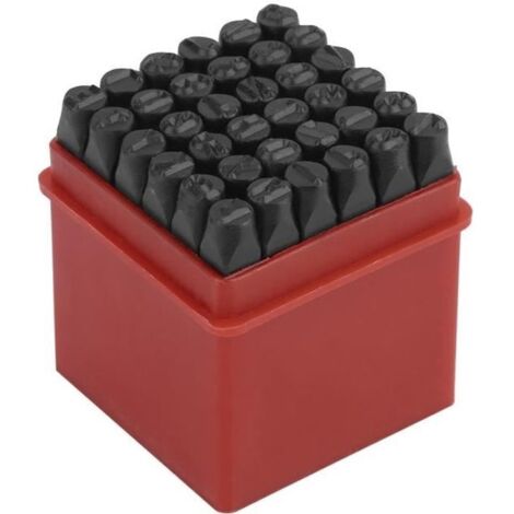 jeu de 36 poinçons 6mm chiffres et lettres à frapper,Métal (1/4)