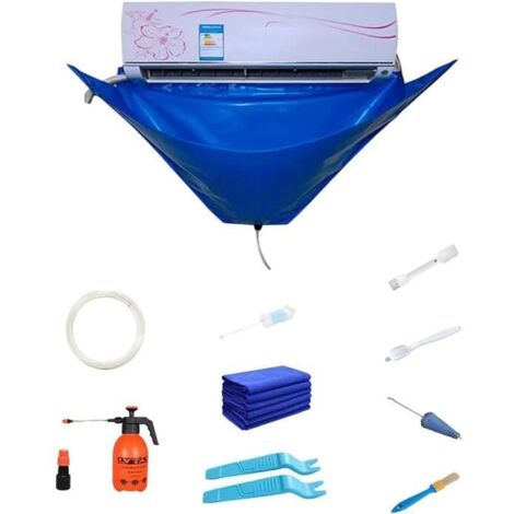 Nettoyage pour Climatisation, 12 Pièces Kit Nettoyage Climatiseur, Lavage Imperméable pour Climatiseur avec Tuyau d\'eau