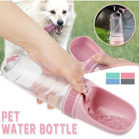 Fontaine à Boire Portable avec filtre Tasse Animal soins de chien en plein air bouteille d\'eau Voyage ROSE (1/4)