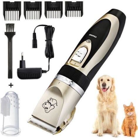 Tondeuse pour animaux - Professionnelle - Silencieuse - Sans fil - Lame en céramique - Batterie rechargeable (1/4)