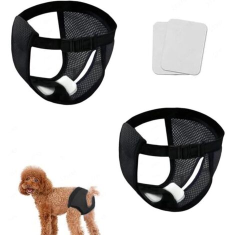 2 pcs Culotte Chien Regle Culotte Chaleur Chien Femelle Couches pour Chiens Culotte Chiennes Chaleurs Culotte Menstruelle Chien (L) (1/4)