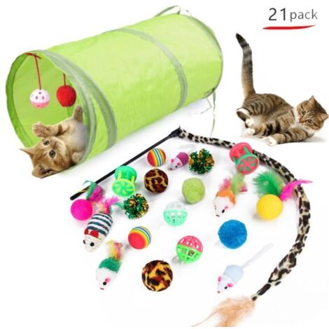 Jouets pour Chat Assortiments De Jouets pour Chat 21 Jouets pour Chat Teaser Jouet De Boule De Chat Tunnel Chat Jeu pour Chaton (1/4)