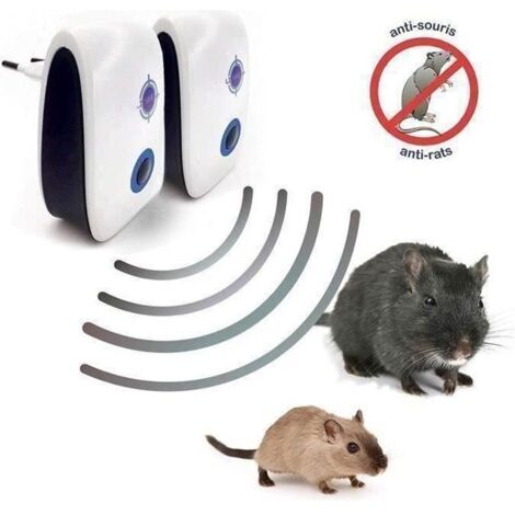 Lot de 2 Répulsifs Ultrason Souris Rat I Anti Rongeur I Appareil Ultrasons pour se débarrasser des Souris I Anti Souris I A Mo48596 (1/2)
