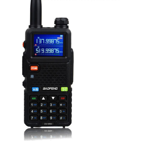 Talkie walkie Baofeng UV-5RH 8W – Récepteur AirBand 108-136 MHz – 999 canaux – Autonomie 2500 mAh – Écran LCD rétroéclairé 1,77'