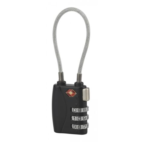 Thirard – Cadenas à combinaison TSA 3 chiffres – Anse en câble d'acier – Sécurise vos valises – Résistant aux chocs – 30mm (1/6)