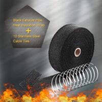 Bande Isolant Thermique, Ruban Isolant Thermique Enveloppe d\'Échappement Rouleau de Ruban en Fibre de Verre pour Voiture Moto , Noi