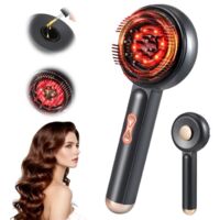 Brosse Massage Cuir Chevelu, Scalp Massager Applicateur Huile Cheveux avec Micro-courant EMS et Lumière Rouge, Appareil