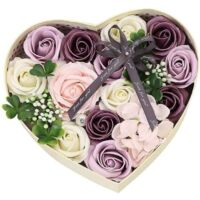 Coffret Cadeau - Fleur de Savon - Violet - 21x18x8.5 cm - Parfumé - Pour Femme