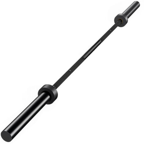 Barre d'haltères olympique 180 cm, acier, capacité de charge 200 kg, noire (1/5)