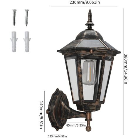 Applique solaire extérieure pour terrasse, style rétro, avec détecteur de mouvement, idéale pour les jardins, garages, patios et allées - Style 1