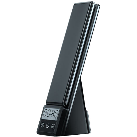 Lampe de bureau LED multifonctionnelle, lampe de bureau 3 en 1 avec protection oculaire, chargeur sans fil et horloge.