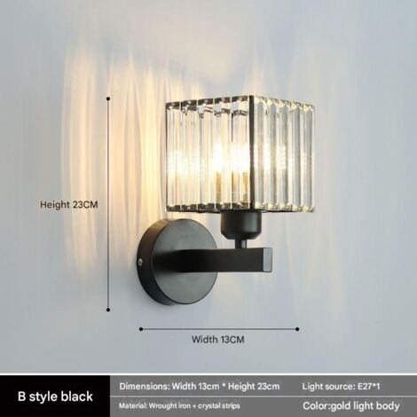 Applique murale en cristal, éclairage d'intérieur moderne avec abat-jour en verre, idéale pour la chambre, le salon ou l'entrée - Style 5 (1/4)