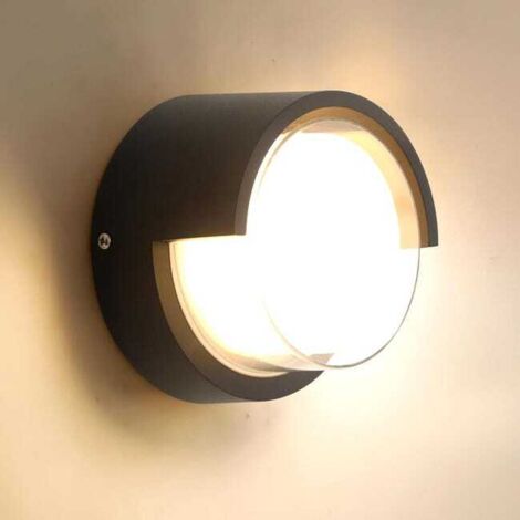 Applique murale extérieure LED moderne, 12W, indice d'étanchéité IP65, convient aux cours, jardins, terrasses, murs, allées, patios, couloirs de villas, etc., blanc chaud.