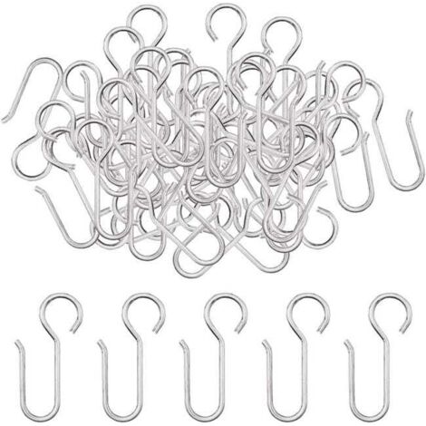 40 crochets pour tringle à rideaux, adaptés aux rideaux, rideaux de porte, etc. (50x25mm) (1/4)