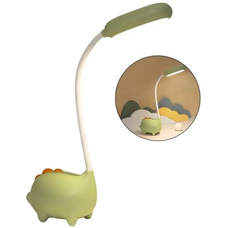 Lampe de bureau rechargeable pour enfants, à intensité variable, lampe de lecture à pince, interface USB, lampe de chevet, verte (1/3)