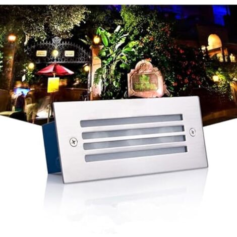 Spot encastré pour angles d'escalier, éclairage paysager extérieur étanche IP65, spot LED rectangulaire 5W, éclairage souterrain de jardin et de patio (bleu, 5W (111-240V)). (1/5)