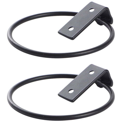 Lot de 2 crochets pour supports de rangement de pots de fleurs et poteaux de clôture, 15 x 17,5 x 6,2 cm, noir. (1/4)