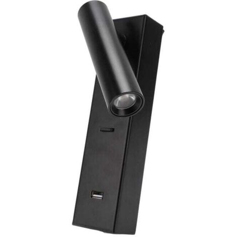Cette lampe de lecture murale LED simple et élégante est dotée d'un interrupteur et d'un port USB, convient aux chambres intérieures et supporte une tension de 100 à 240 V. (1/5)