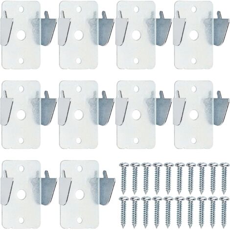 Ensemble de 5 supports de tringle à rideaux en métal - Supports de tringle à rideaux robustes avec vis, crochets de support doubles pour tringle à rideaux muraux, adaptés à une utilisation à domicile