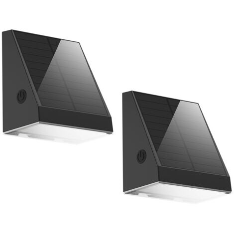 Applique murale solaire extérieure en 2 parties, étanche avec capteur de lumière + capteur radar, applique murale de jardin extérieur, lumière chaude. (1/5)