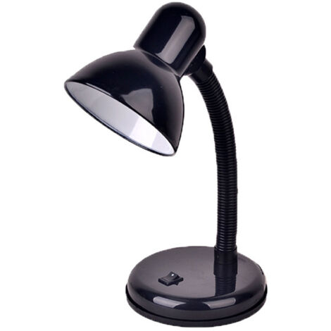 Lampe de bureau basique, 1 lampe de bureau, en acier et plastique, couleur : noir.