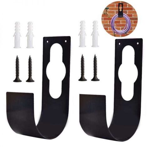 Deux supports extensibles pour tuyau d'arrosage avec crochets perforés  crochets pour tuyau d'arrosage 21,5 cm × 7,5 × 11,7 cm  crochets de jardin en fer à visser pour le rangement  supports de tuyau  (1/5)