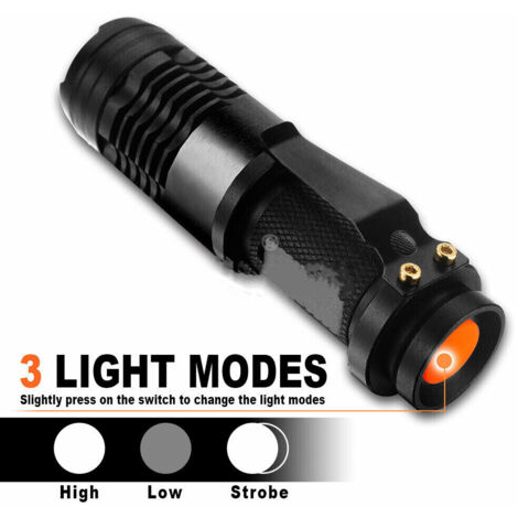 Lampe torche tactique LED de qualité militaire, petite lampe torche portable ultra-lumineuse (1/5)