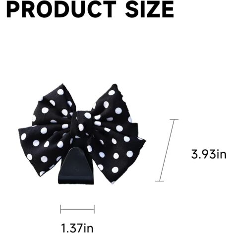 Quatre crochets pour siège auto avec un motif en forme de nœud, adaptés pour suspendre portefeuilles, sacs, parapluies, etc. (noir moucheté) (1/4)
