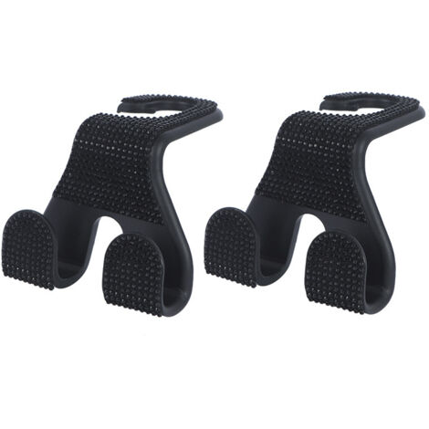 Deux crochets pour appuie-tête de siège auto, organiseur porte-manteau pour siège arrière, crochets de voiture, accessoires de voiture universels pour femmes, adaptés aux SUV, camions, etc. (noir) (1/5)