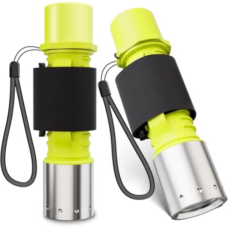 Lampe de plongée rechargeable, lampe torche LED à haut flux lumineux pour la plongée en apnée et la plongée sous-marine, adaptée aux sports sous-marins (lot de 2) (piles non incluses).