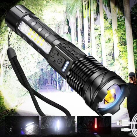 2 articles. Lampe torche rechargeable à haute luminosité, éclairage extérieur multifonctionnel longue portée. (1/3)