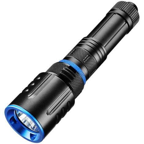 Lampe torche de plongée sous-marine, lampe torche LED rechargeable à haut rendement lumineux, adaptée à la plongée sous-marine et en apnée, idéale pour la plongée, la plongée en grotte et les situatio