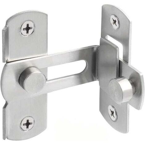 Un ensemble de 6 serrures pour portes coulissantes, des loquets en acier inoxydable, des verrous à 90° et une finition argentée. (1/4)