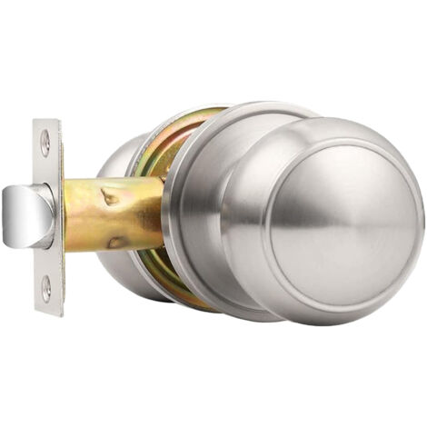 Serrure de chambre silencieuse, serrure de porte dissimulée sans clé en acier inoxydable, serrure murale pour porte d'entrée, serrure de porte sphérique pour passage (1/3)