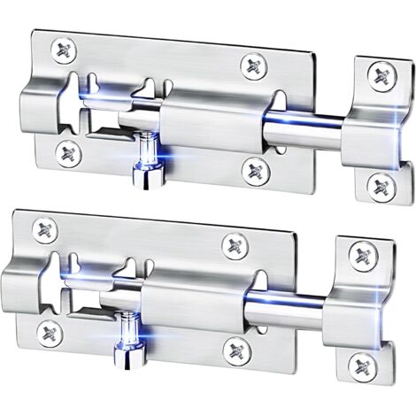 jeux de verrous à barillet, verrous coulissants de 3 pouces, verrous de porte coulissante en acier inoxydable renforcé (1/3)