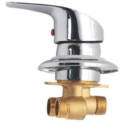 Robinet mitigeur de douche, distributeur de robinet de douche en laiton, robinet mitigeur de douche chromé G1/2" (1/4)