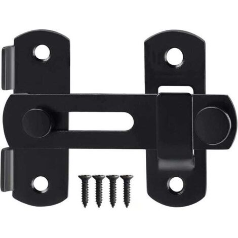 Un ensemble de 6 verrous pour portes coulissantes, un verrou de porte, un verrou principal en acier inoxydable, un petit verrou coulissant et un cadenas noir de 4 pouces. (1/4)