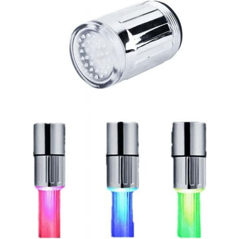 Robinet LED à gradient de température 3 couleurs, changement de couleur du flux d'eau, convient à une utilisation dans la cuisine et la salle de bain. (1/4)
