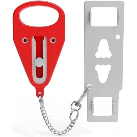 Cadenas de porte portable, adapté à diverses utilisations telles que la sécurité domestique, les voyages et les casiers de rangement, rouge. (1/4)